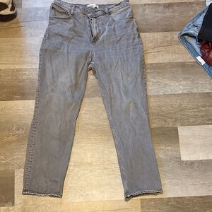 Abercrombie gray 90s straight ultra high rise curve love Jean